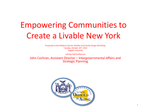 Liveable New York, Madison County Presentation