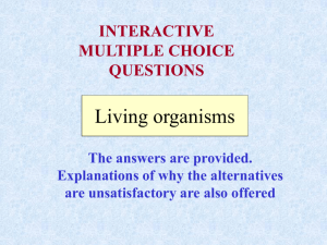 Interactive questions: Living organisms