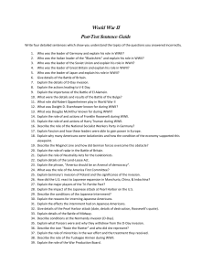 World War II Post-Test Sentence Guide