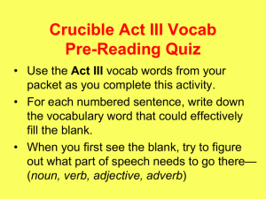Crucible Act III Vocab Pre