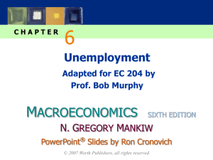 Unemployment Adapted for EC 204 by Prof. Bob Murphy