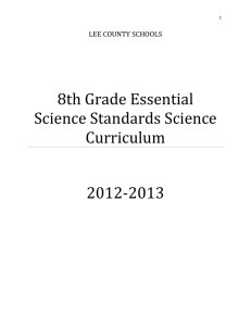 8th Grade Essential Science Standards