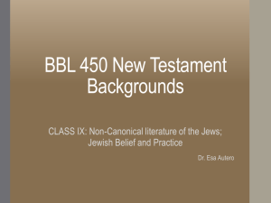 BBL 450_VIII_Pseudepigrapha and Jewish Beliefs