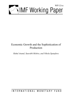 Economic Growth and the Sophistication of Production