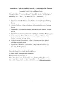 Heritability of Cardiovascular Risk Factors in a Chinese Population