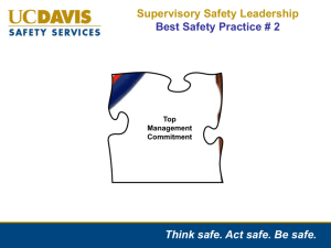 Top Management Commitment - UC Davis Safety Services
