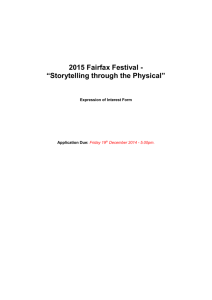2015 Fairfax Festival - “Storytelling through the Physical”