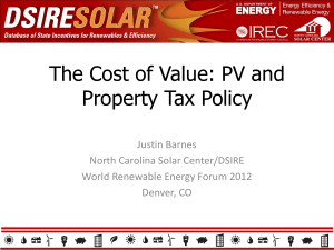 The Cost of Value: PV and Property Tax Policy