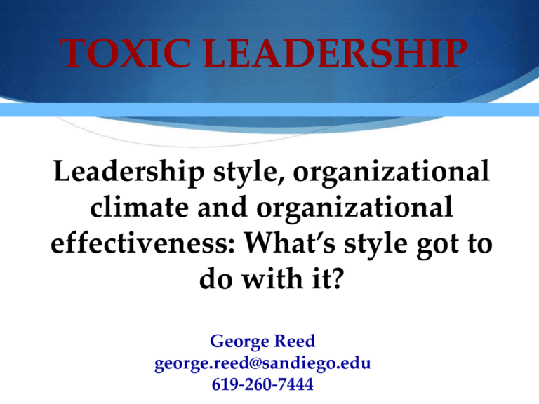 Toxic Leadership