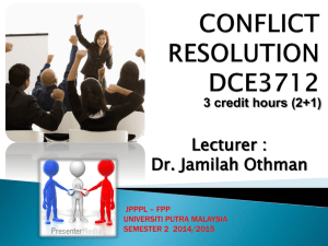 conflict resolution dce3712 - UPM EduTrain Interactive Learning