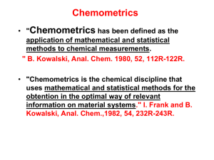Chemometrics - Faculty Personal Homepage