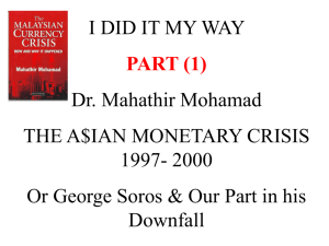 the asian monetary crisis