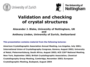 Validation and Checking of Crystal Structures by A.J. Blake