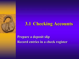 3.1 Checking Accounts