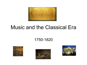 Music and the Classical Era - Raleigh Charter High School