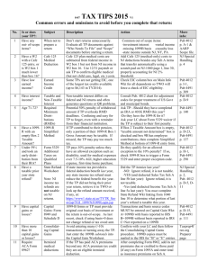 Common errors and omissions to avoid before