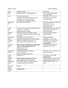Algebra 1 Green Chapter 8 Syllabus Date Material Covered