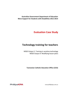 Technology training for teachers - Department of Education and