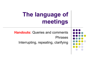 The language of meetings Handouts