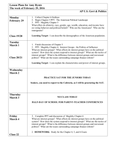 Lesson Plans for Amy Ryntz The week of February 1, 2016 AP US