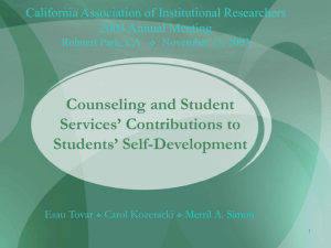 Counseling and student services contributions to students' self