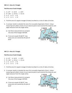 HW 2.2—Area of a Triangle Find the area of each triangle. 1. A = 47