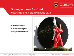 Finding a place to stand - The University of Waikato