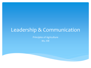 Leadership & Communication - NAAE Communities of Practice