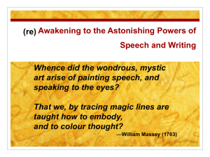 (re)Awakening to the Astonishing Powers of Speech and Writing