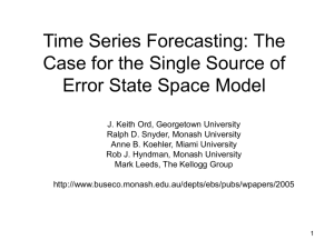 The Case for the Single Source of Error State Space Model