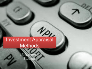 Investment Appraisal Methods - Secondary Social Science Wikispace