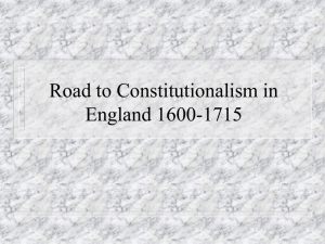 Road to Constitutionalism in England