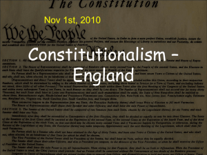 Constitutionalism – England