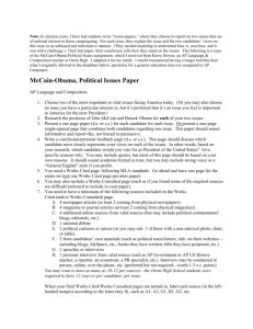 McCain-Obama, Political Issues Paper