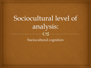 4.1 Sociocultural Cognition