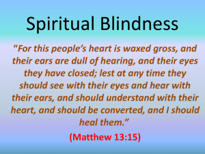 Spiritual Blindness - Simple Bible Studies