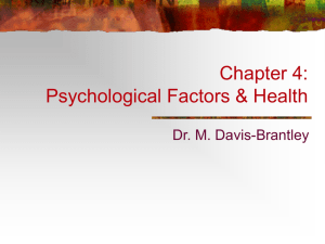 Chapter 6: Psychological Factors & Health