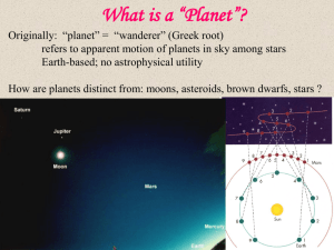 What is a Planet? Slides for a talk