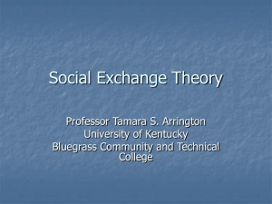 Social Exchange Theory (Homans, Blau, Thibaut & Kelley)