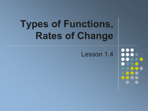 Types of Functions, Rates of Change