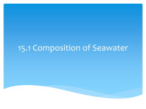 15.1 Composition of Seawater