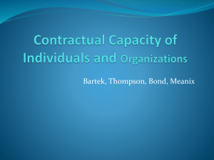 Contractual Capacity of Individuals and Organizations
