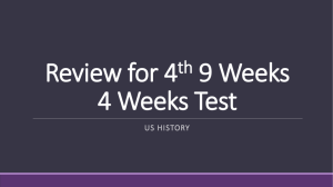 Review for 4th 9 Weeks 4 Weeks Test