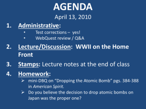 Agenda for April 13