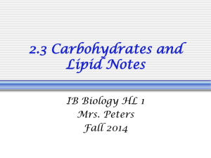 2.3 Carbs and Lipids Notes 14-15