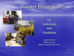 Disaster Preparation for People with Disabilities