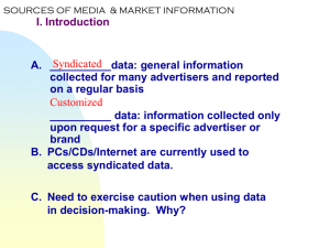 II. General Categories of Media Information