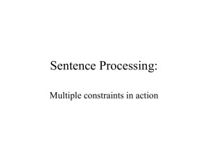 Sentence Processing: