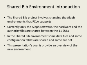Shared Bib Environment Technical Overview