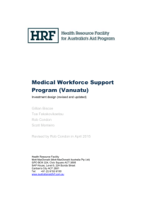 The Medical Workforce Support Program (Vanuatu)